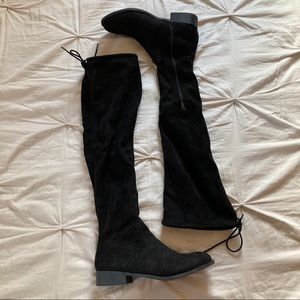 Black Suede Over the Knee Boots